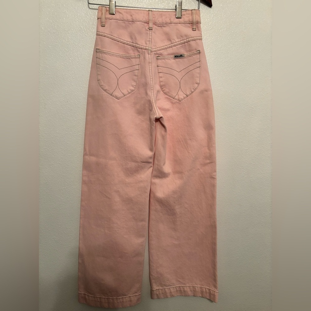 Rolla’s Sailor Pink High Rise Wide-Leg Jeans 24 - Picture 7 of 10